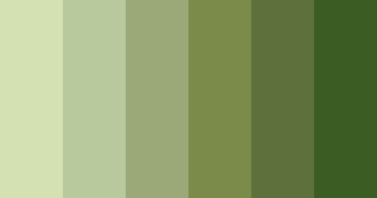 Download shades of olive color palette PNG image (landscape)