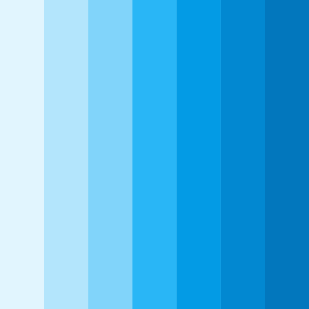 Download shades of blue color palette PNG image (square)