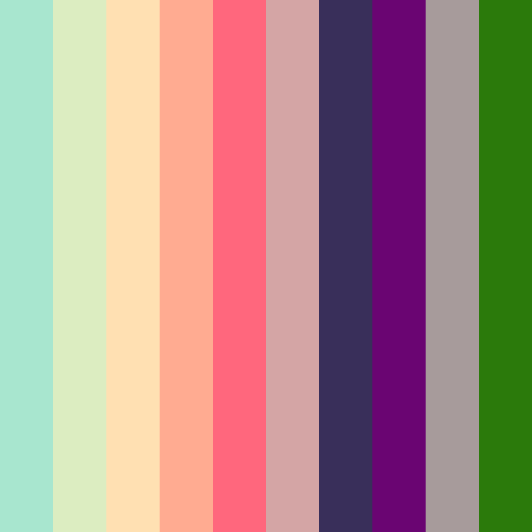 Download shades of green color palette PNG image (square)