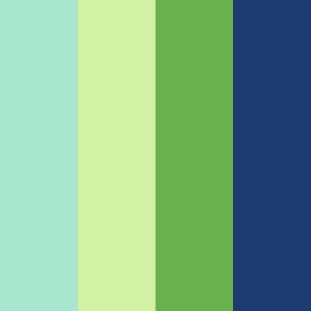 Download fresh green color palette PNG image (square)