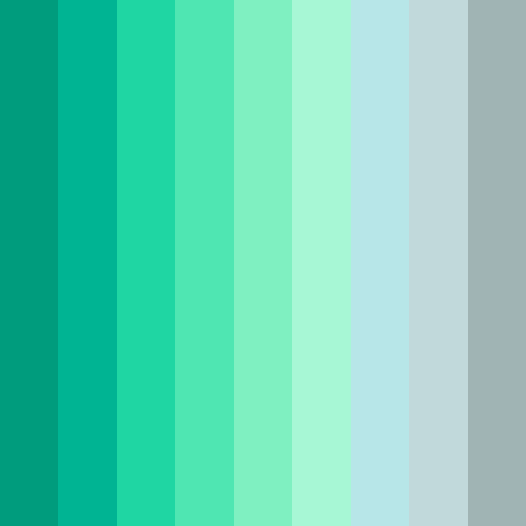 Download shades of teal color palette PNG image (square)