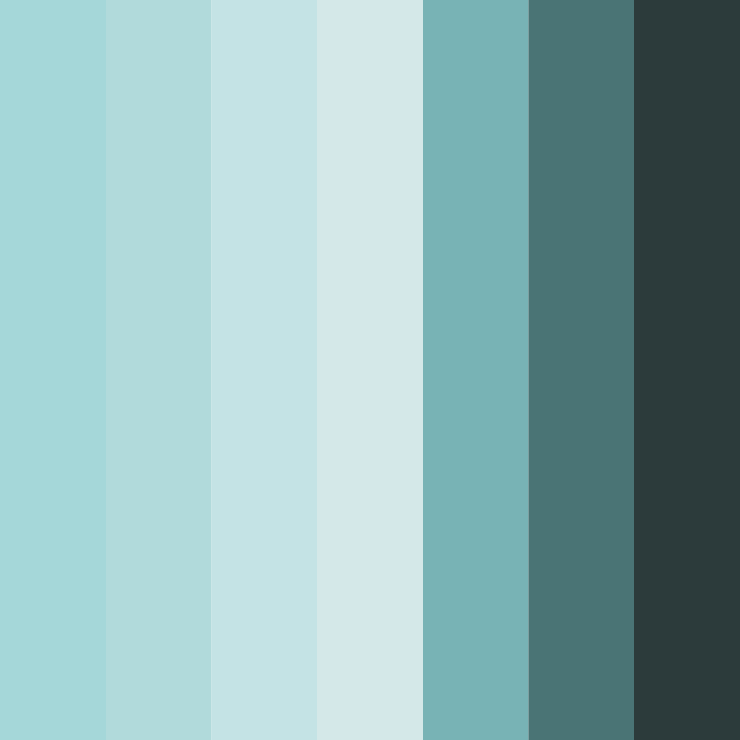 Download teal ocean color palette PNG image (square)