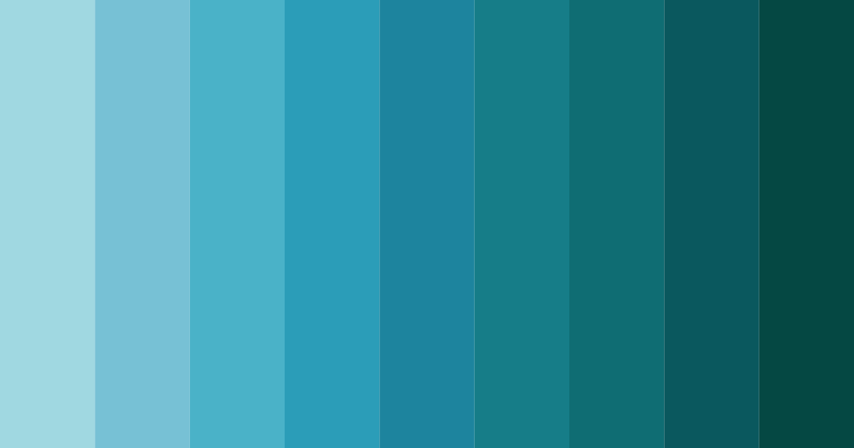 Download bright turquoise color palette PNG image (landscape)