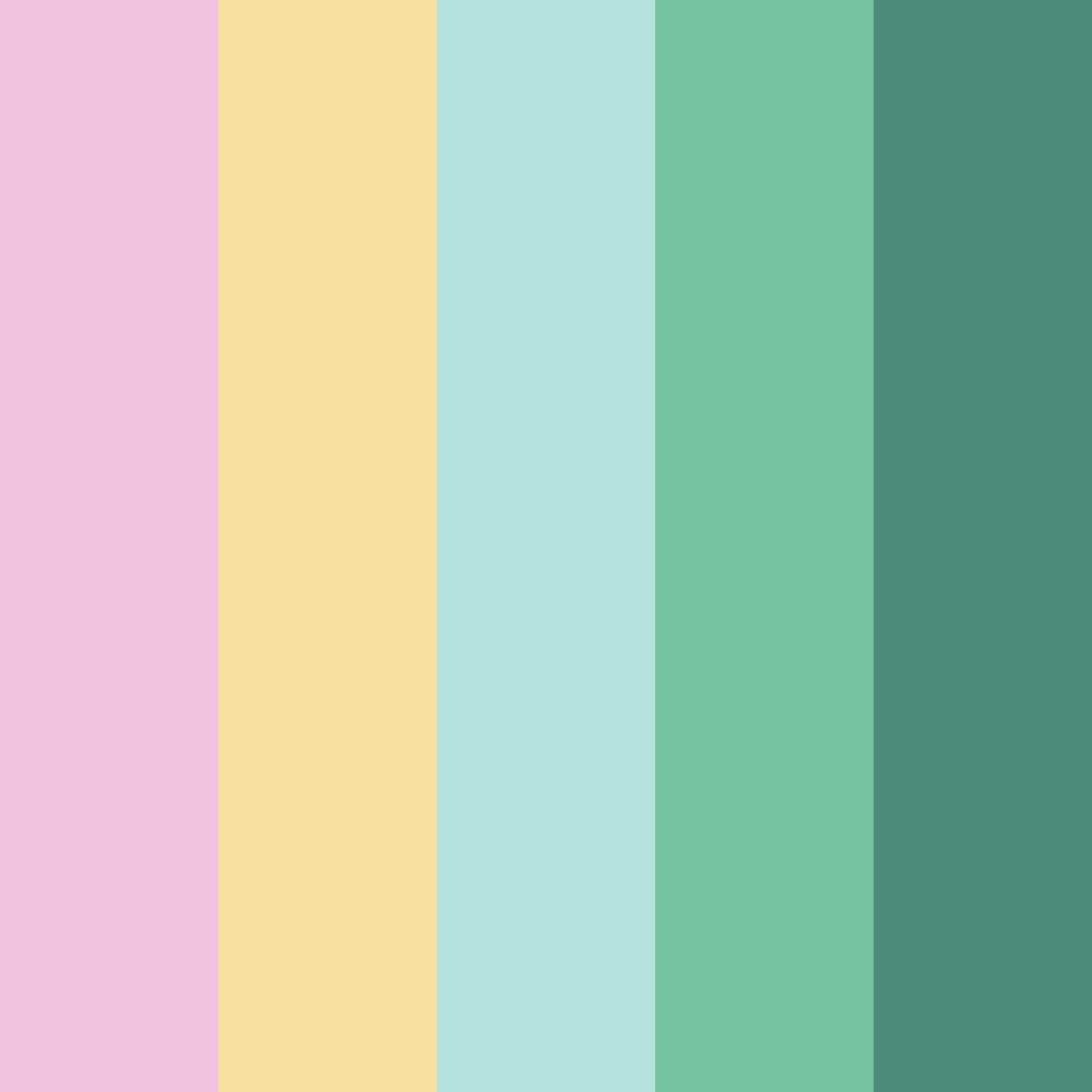 Download whimsical pink color palette PNG image (square)