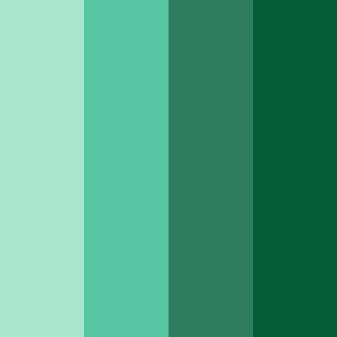 Download emerald green shades color palette PNG image (square)