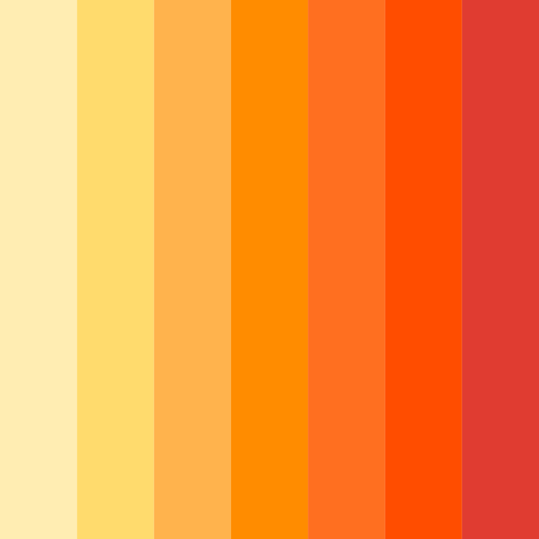 Download bright orange color palette PNG image (square)