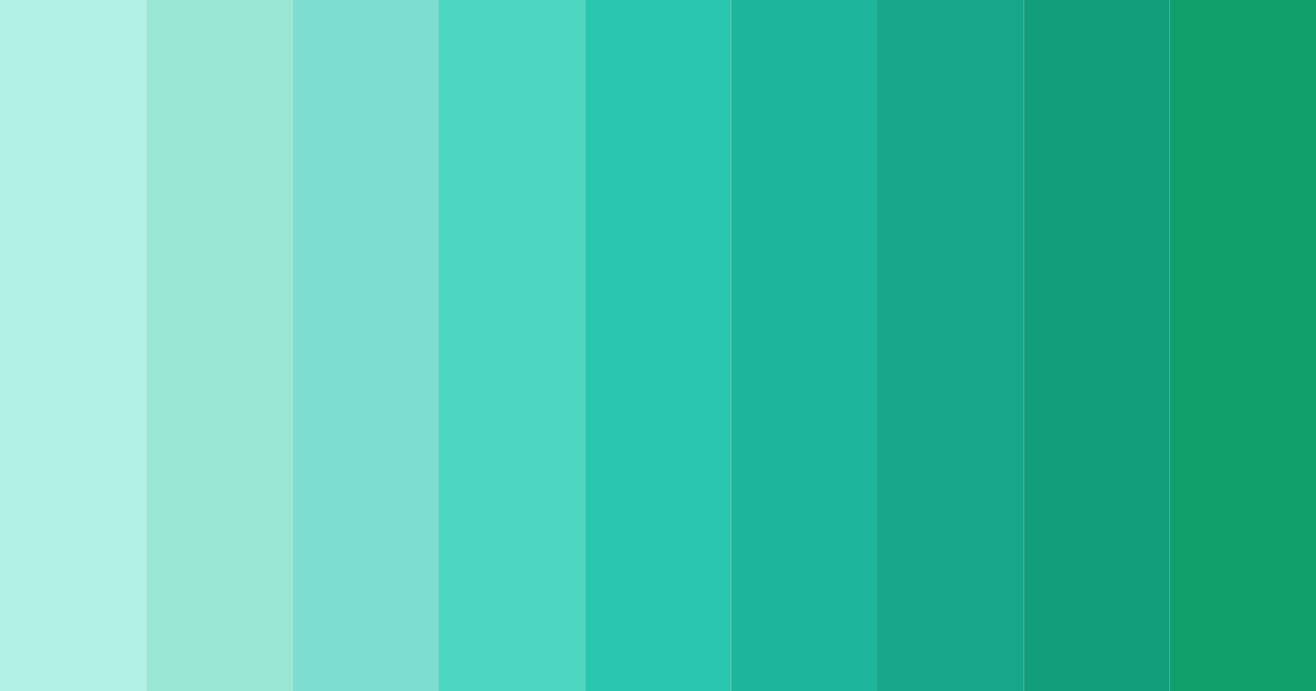 Download mint green bliss color palette PNG image (landscape)