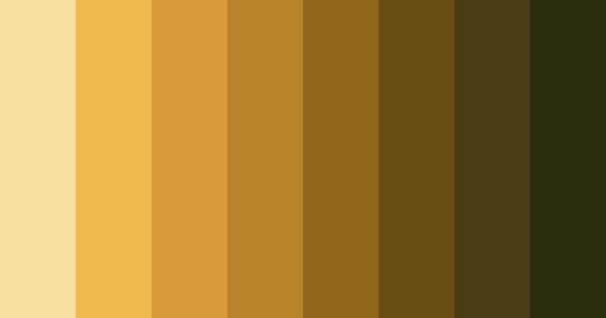 Download golden brown shades color palette PNG image (landscape)