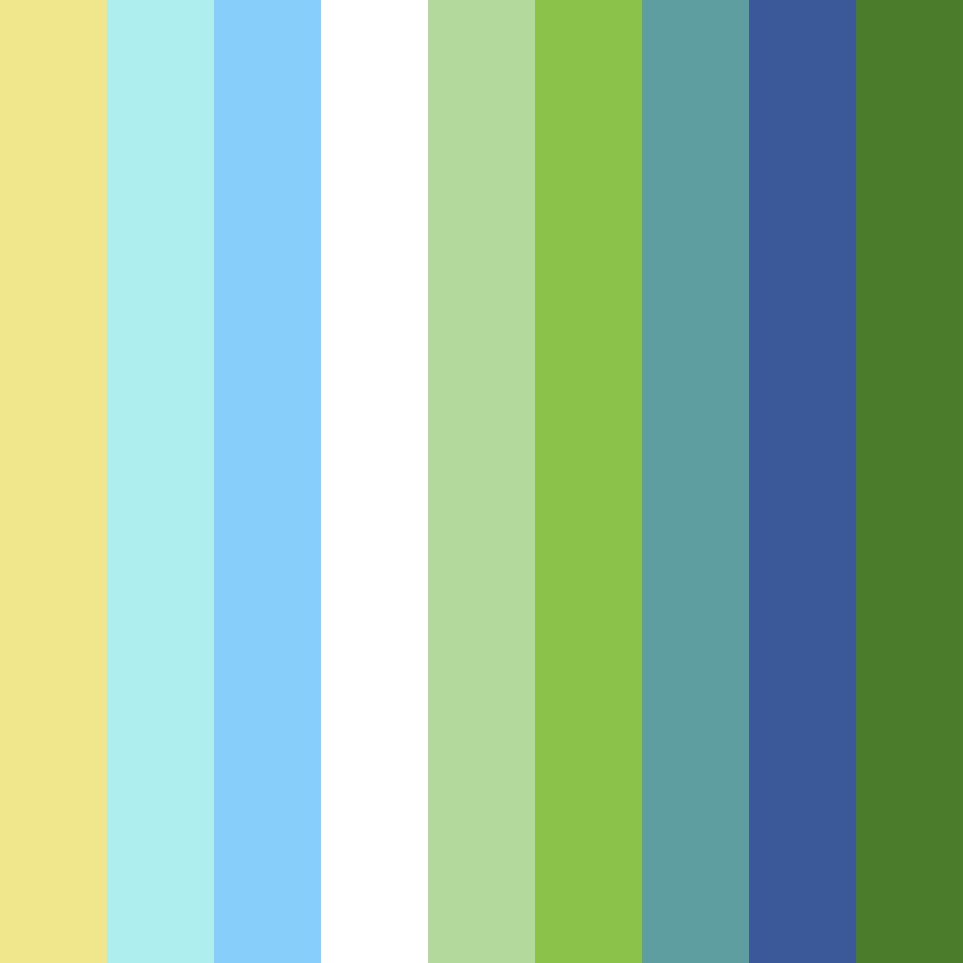 Download bright blue and yellow garden color palette PNG image (square)