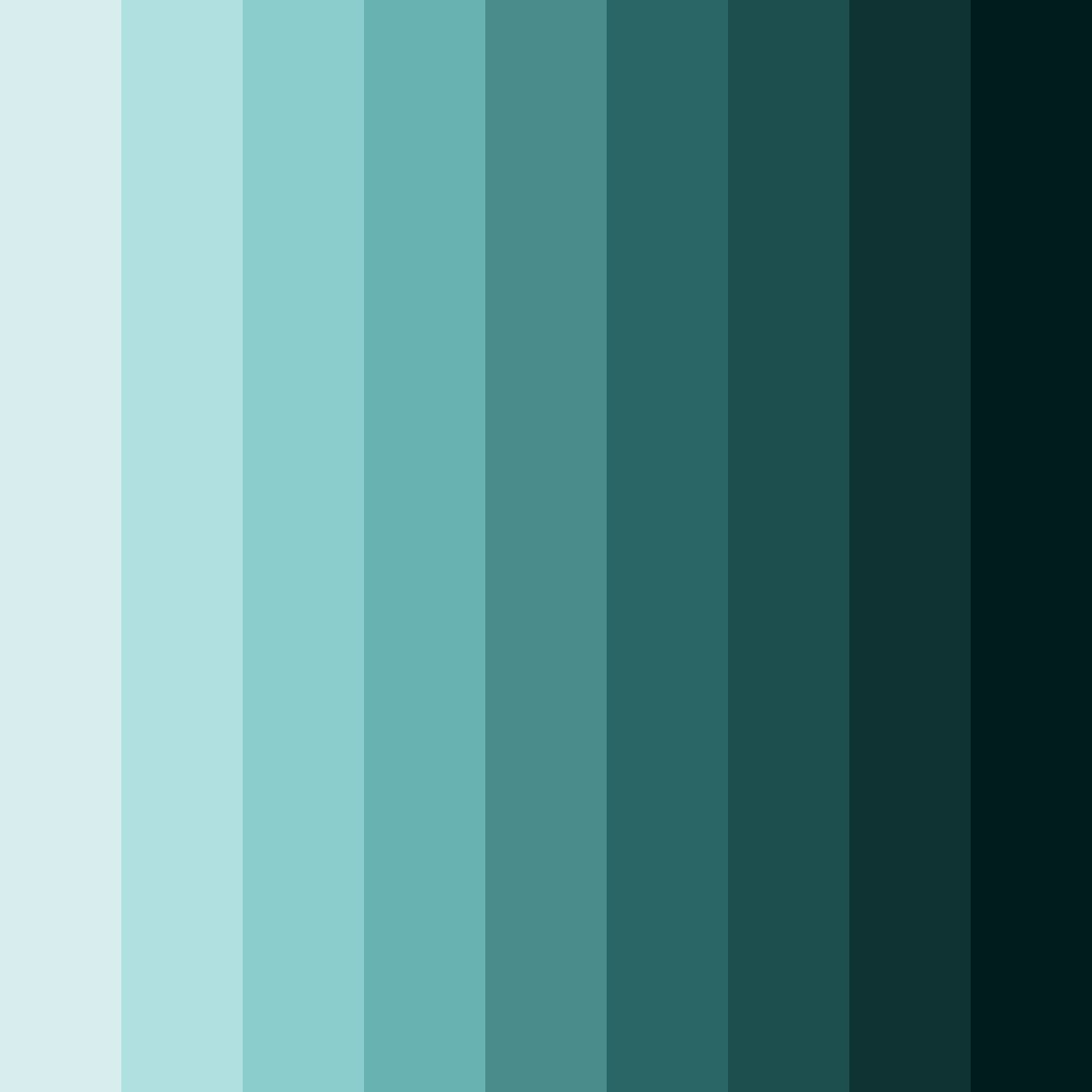 Download shades of teal color palette PNG image (square)