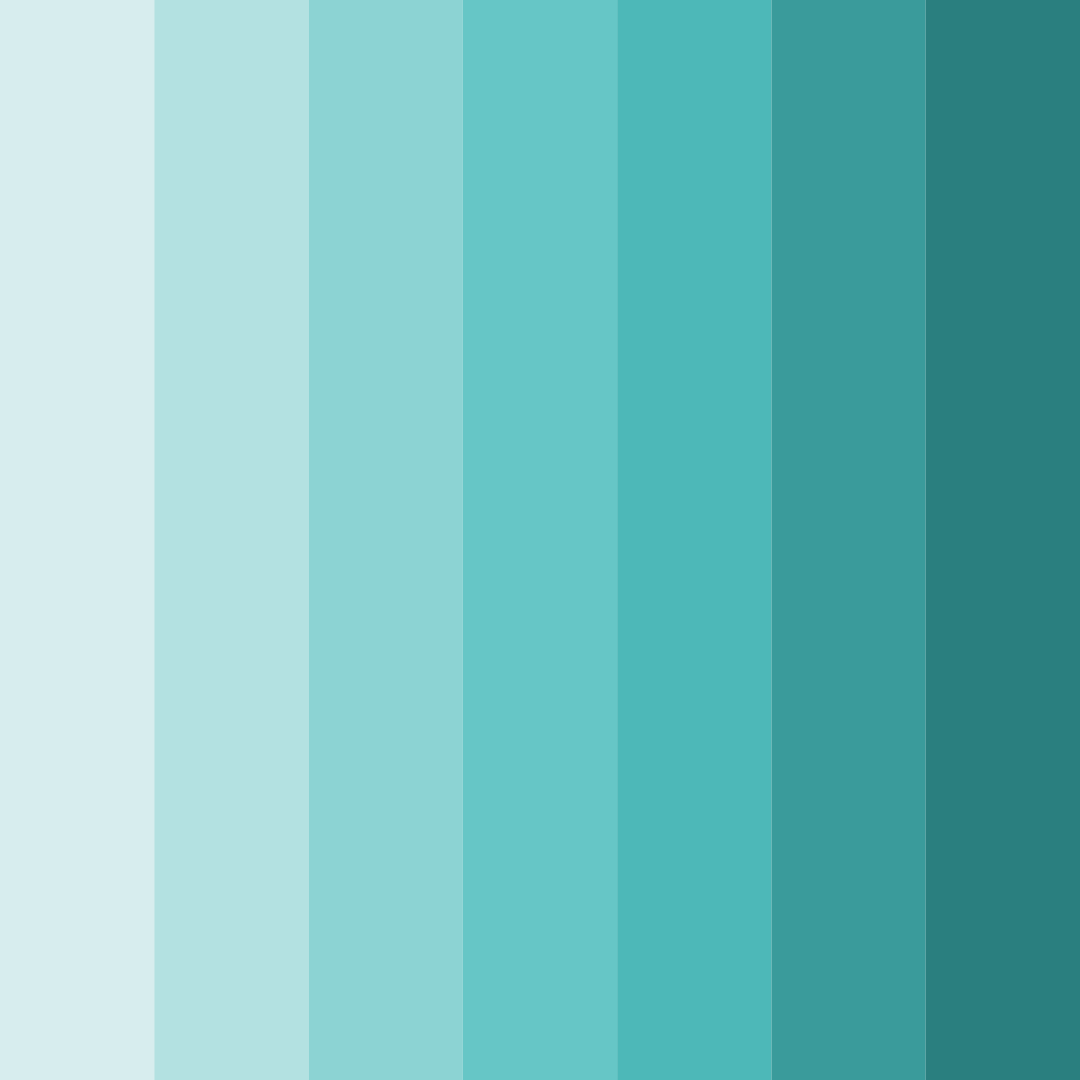 Download serene cyan symphony color palette PNG image (square)