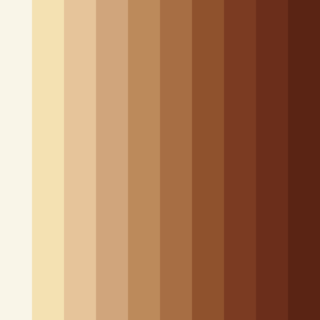 Download creamy shades of brown color palette PNG image (square)