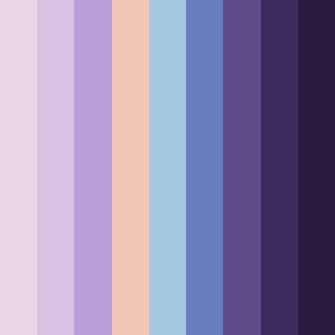 Download purple sunset color palette PNG image (square)
