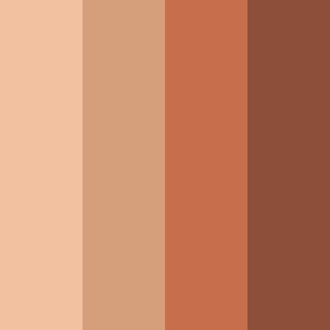 Download peachy brown shades color palette PNG image (square)