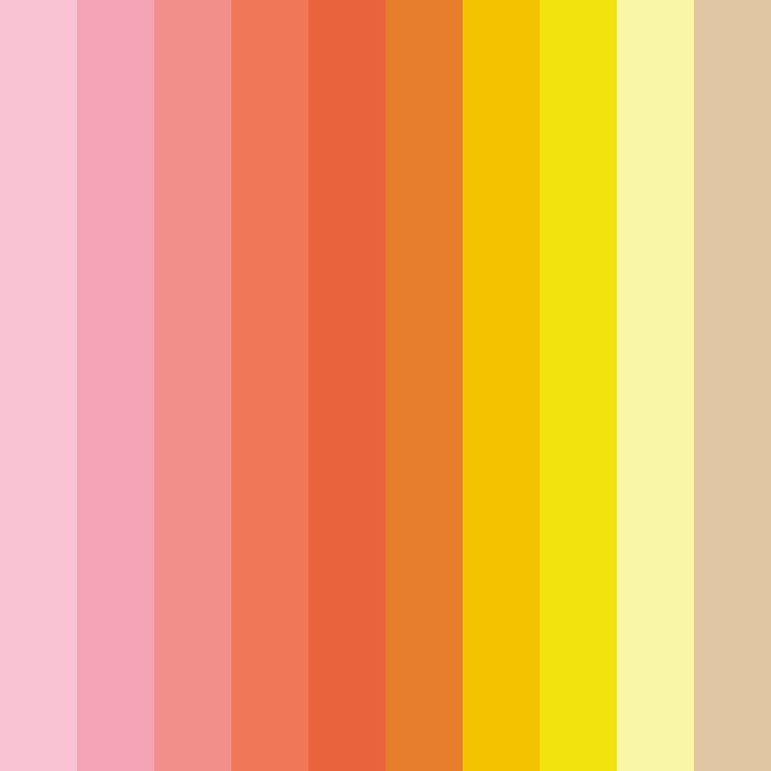 Download sunset orange pink yellow color palette PNG image (square)