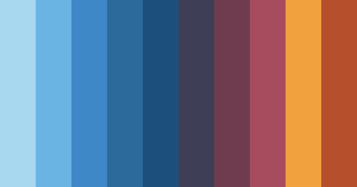 Download blue sunset color palette PNG image (landscape)