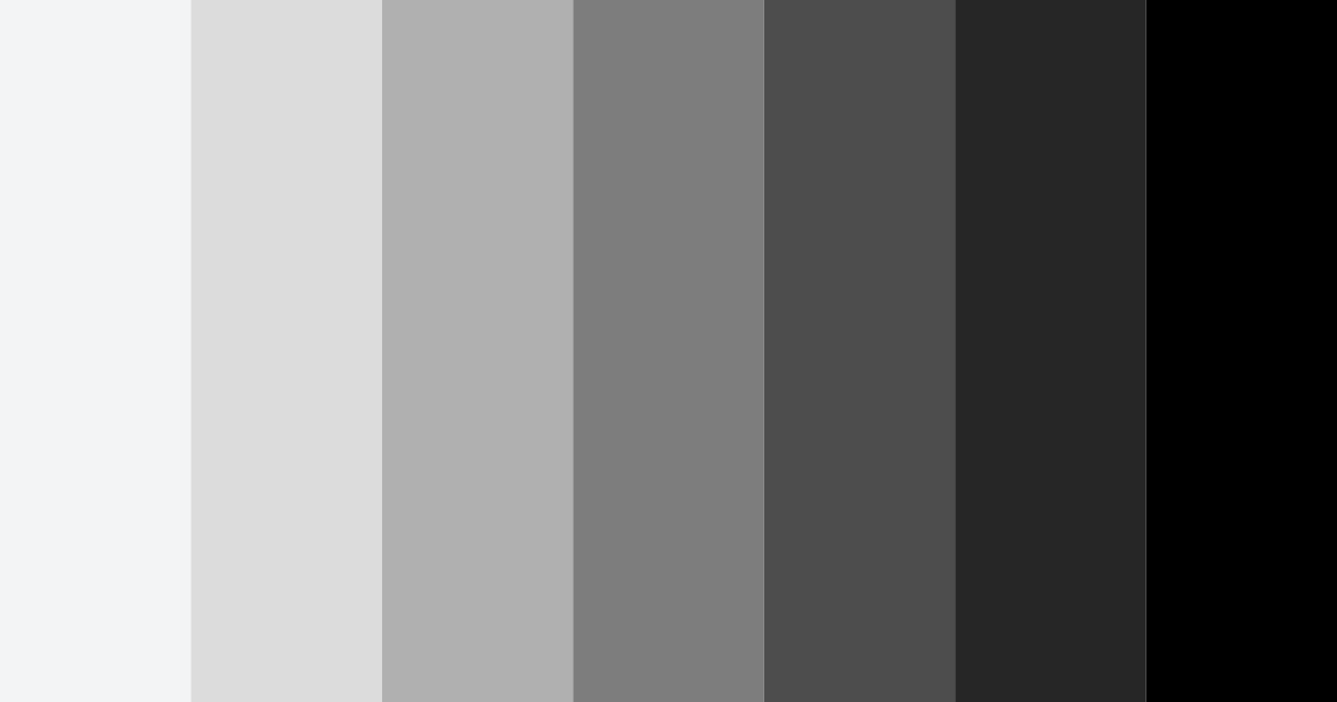 Download shades of black color palette PNG image (landscape)