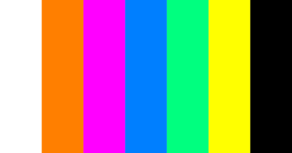Download bright black rainbow color palette PNG image (landscape)