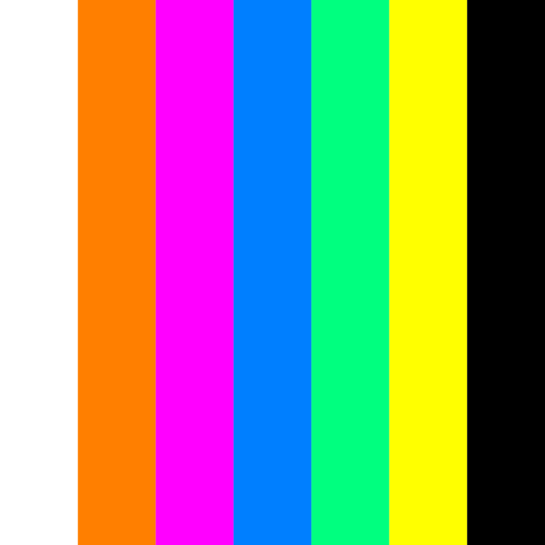 Download bright black rainbow color palette PNG image (square)