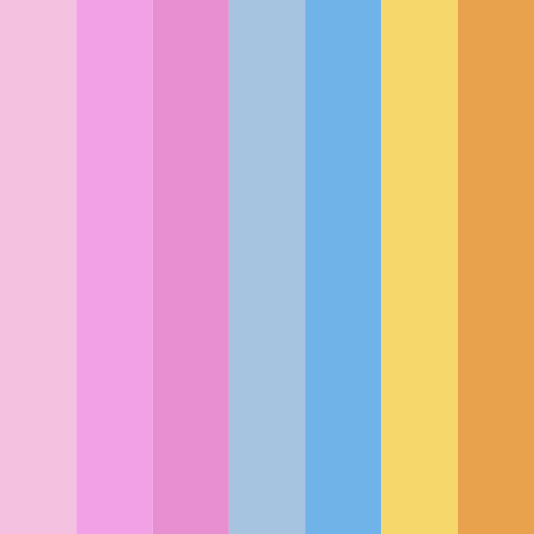 Download pink blue yellow dream color palette PNG image (square)