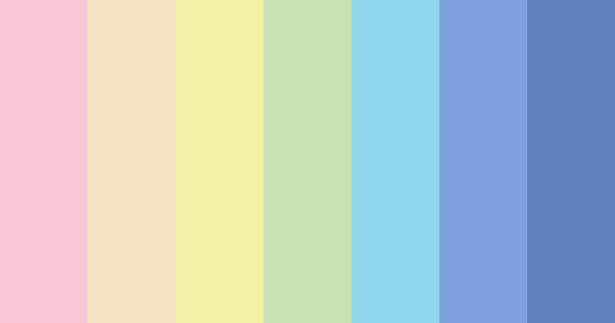 Download pastel pink rainbows color palette PNG image (landscape)