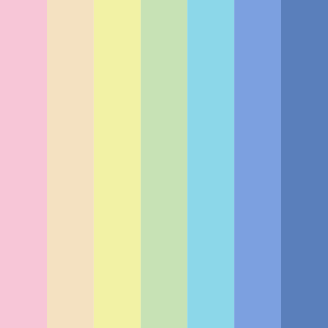Download pastel pink rainbows color palette PNG image (square)