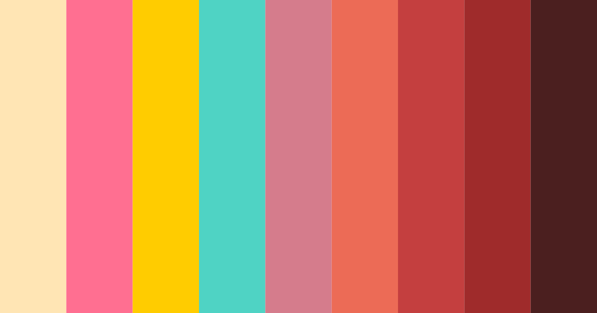 Download tropical sunset fiesta color palette PNG image (landscape)