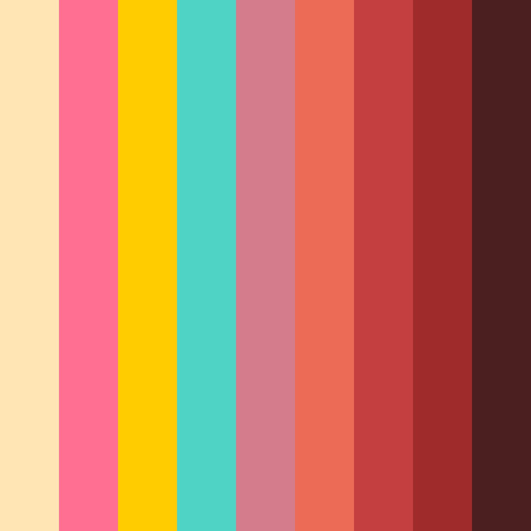 Download tropical sunset fiesta color palette PNG image (square)