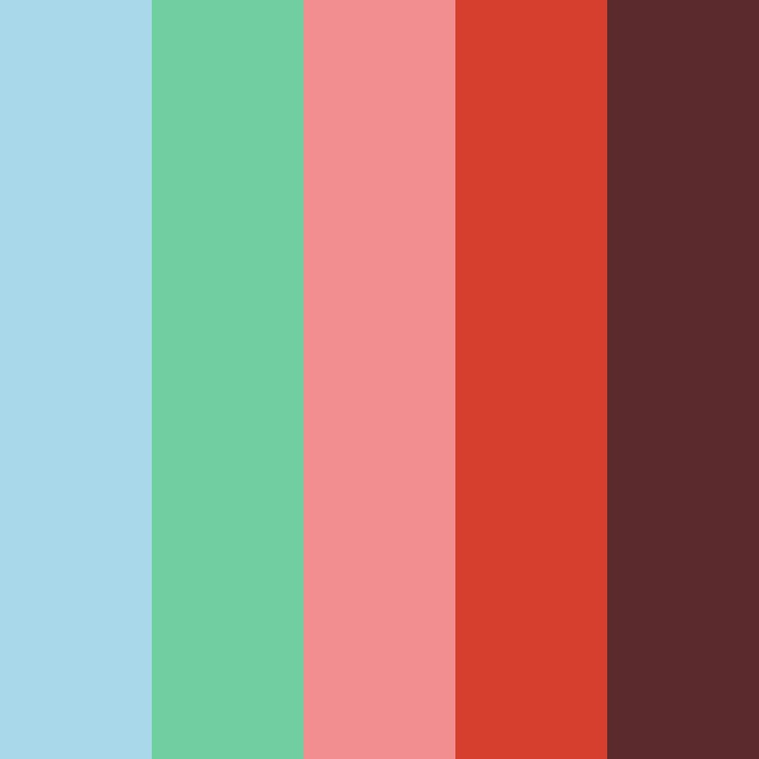 Download shades of blue green red color palette PNG image (square)