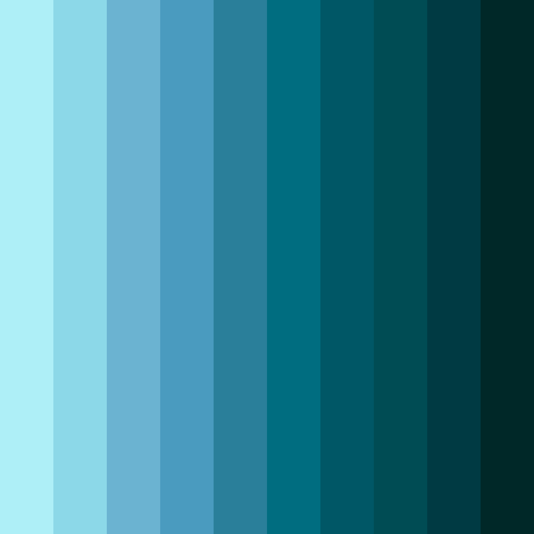 Download ocean blue color palette PNG image (square)