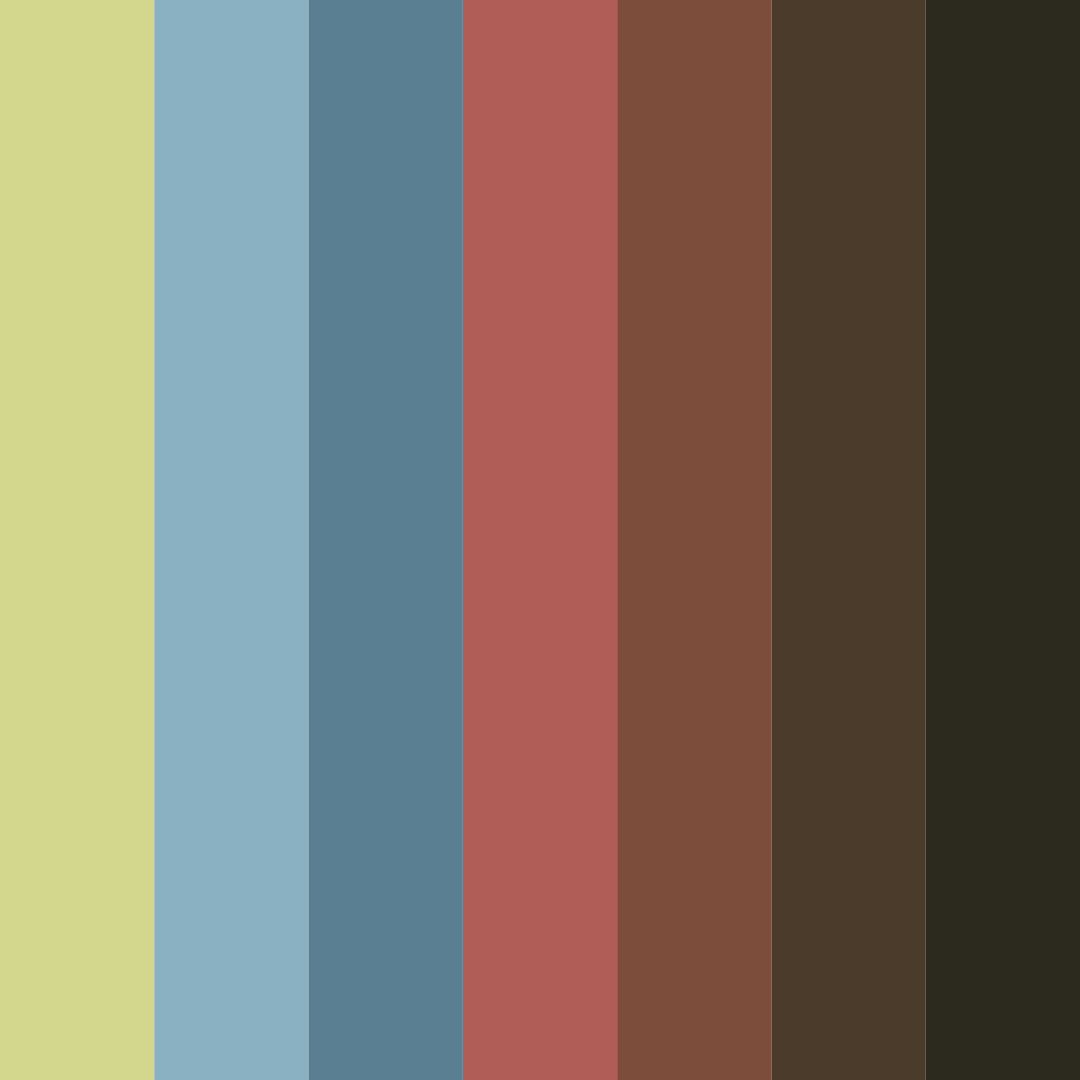 Download earthy tones color palette PNG image (square)