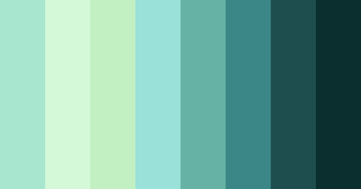 Download shades of green color palette PNG image (landscape)