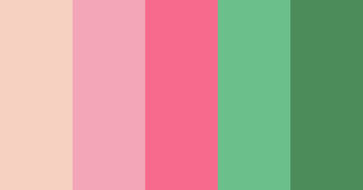 Download playful pink and green color palette PNG image (landscape)