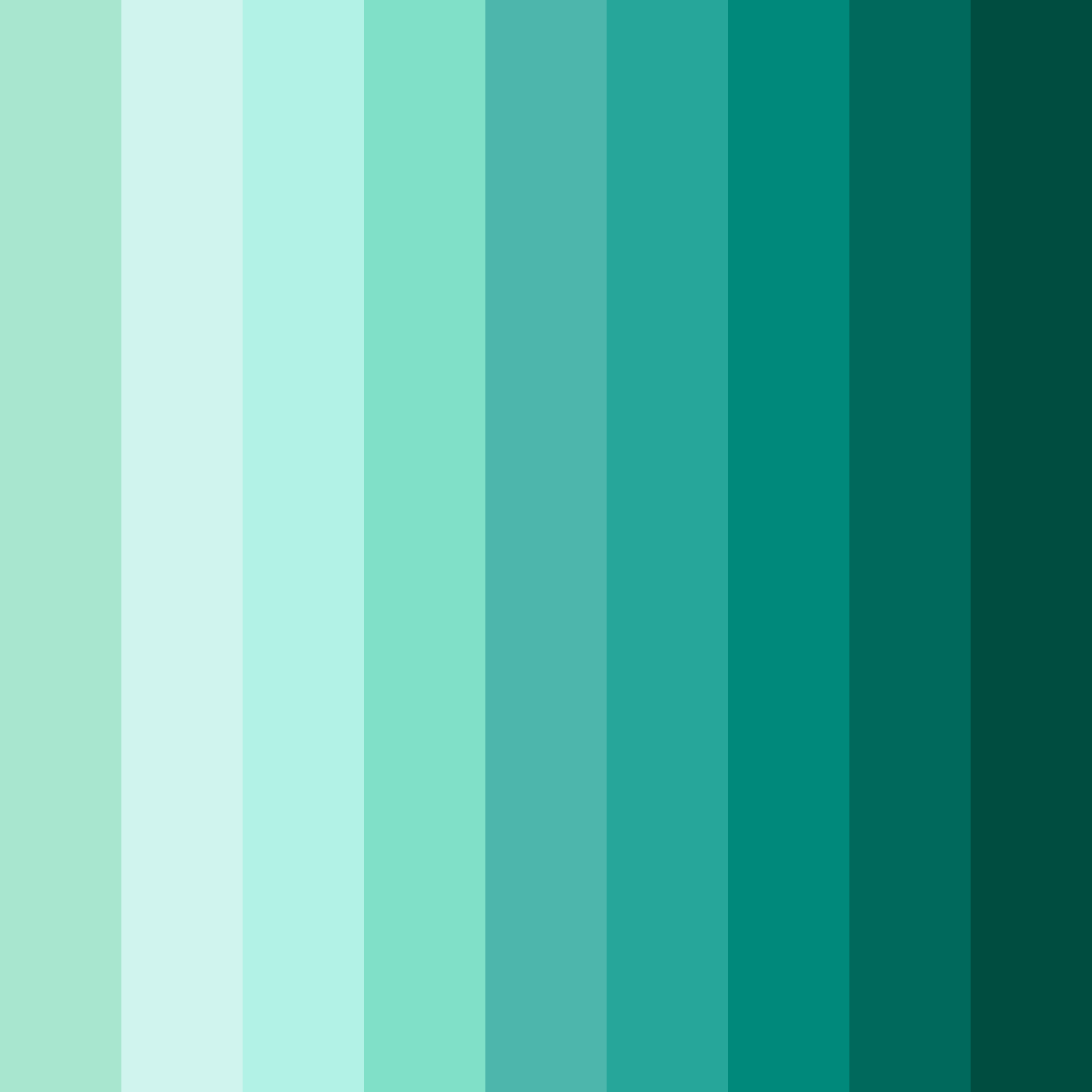 Download cool greens color palette PNG image (square)