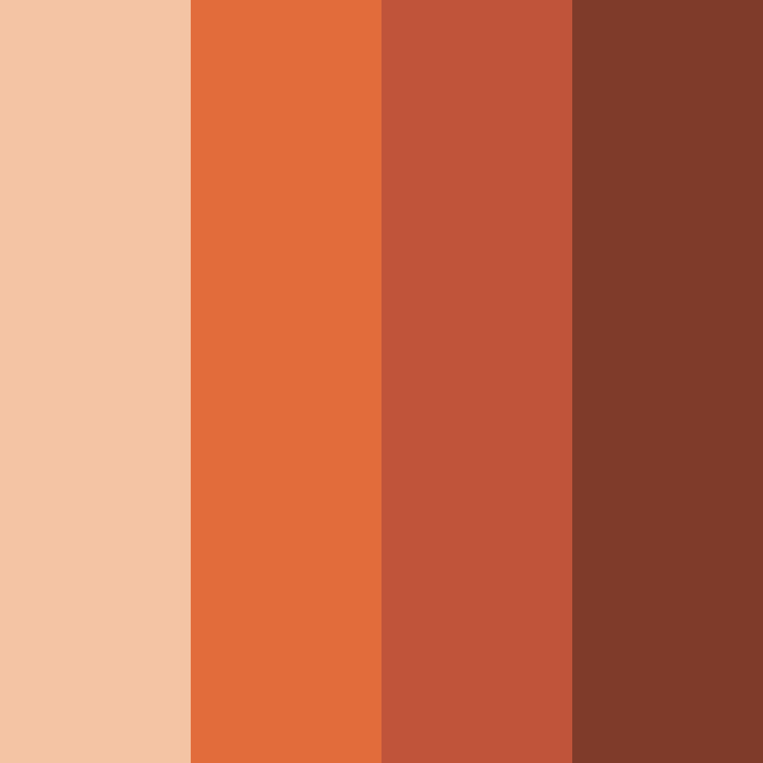 Download terracotta sunset color palette PNG image (square)