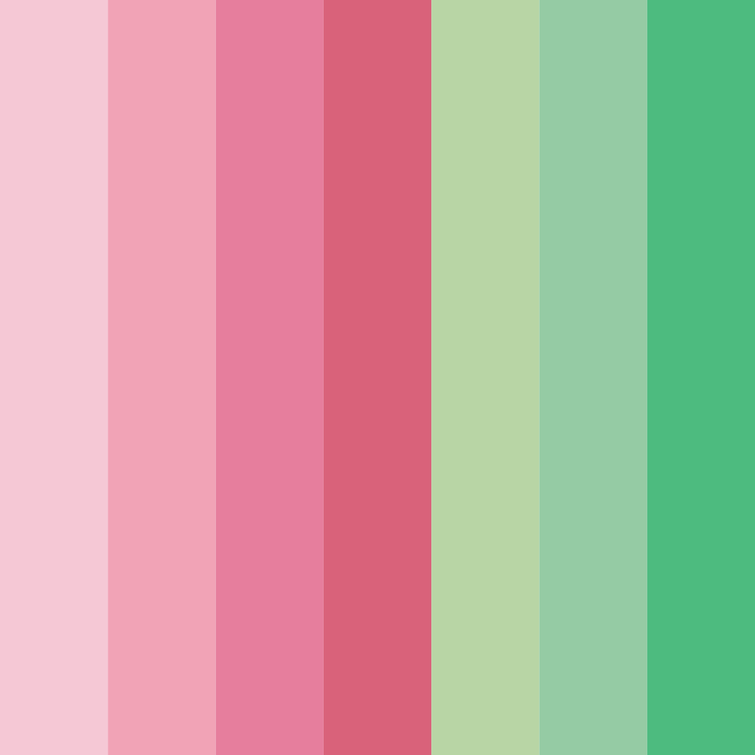Download pink green dreams color palette PNG image (square)