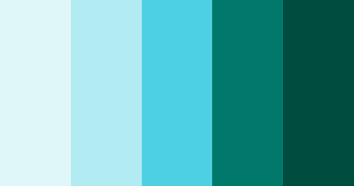 Download shades of blue ocean color palette PNG image (landscape)