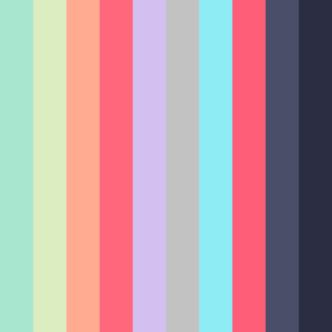 Download muted vibrant green and red color palette PNG image (square)