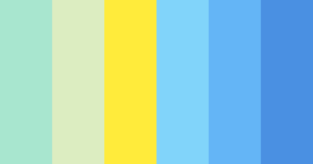 Download shades of blue green yellow color palette PNG image (landscape)