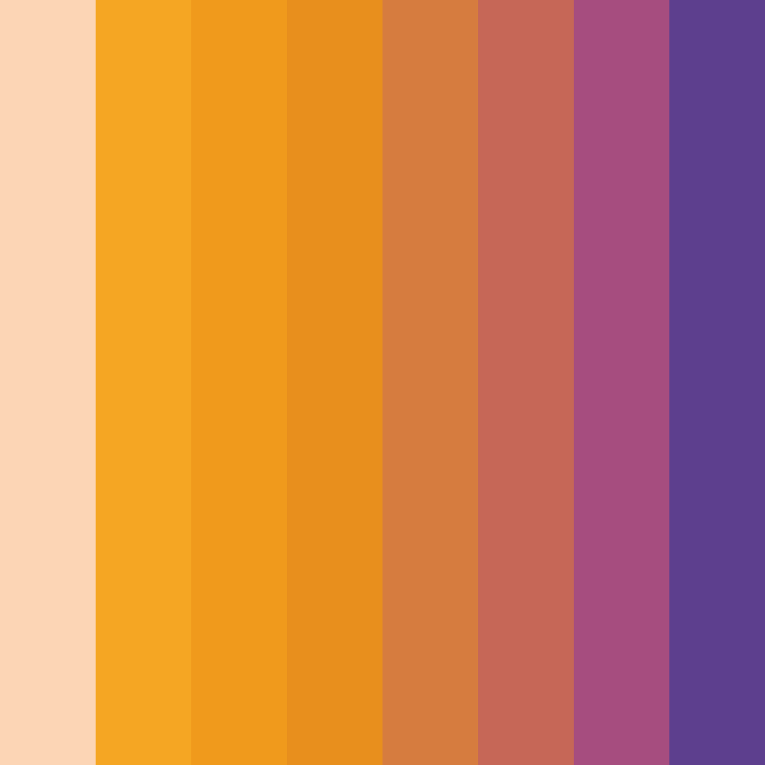 Download sunset orange color palette PNG image (square)