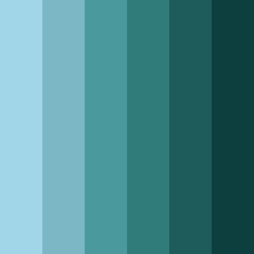 Download shades of blue green color palette PNG image (square)