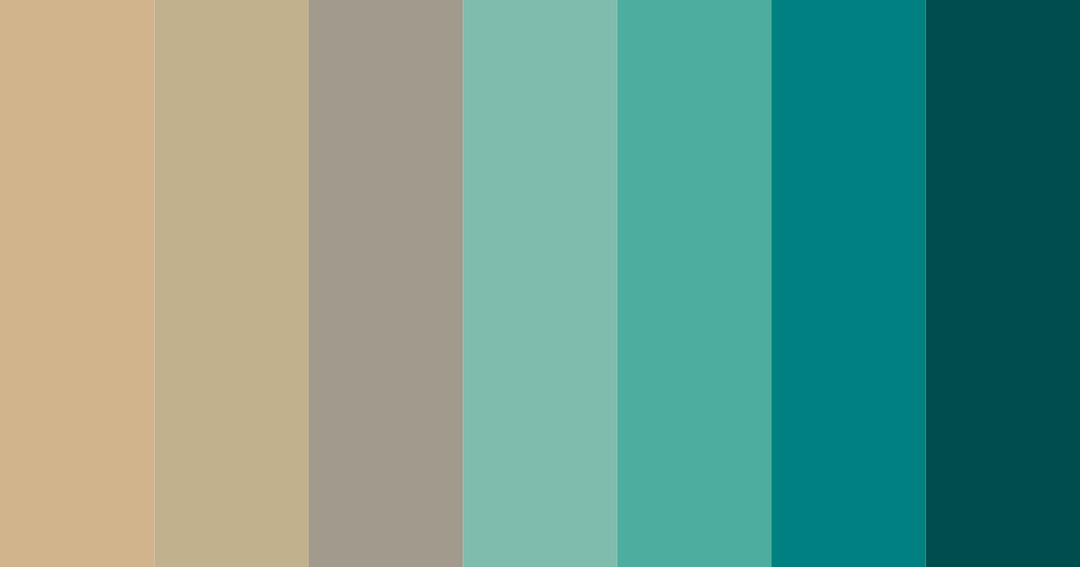Download teal and brown harmony color palette PNG image (landscape)