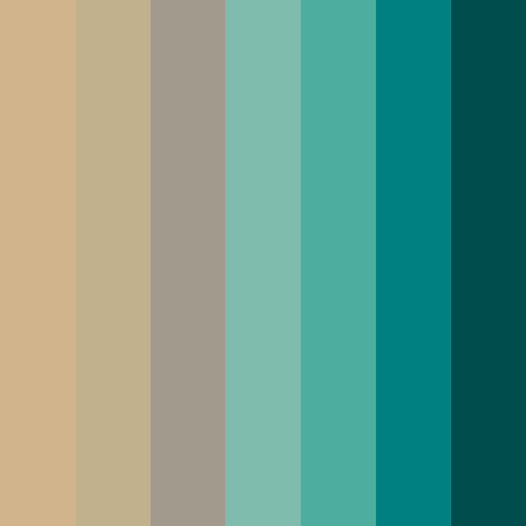 Download teal and brown harmony color palette PNG image (square)