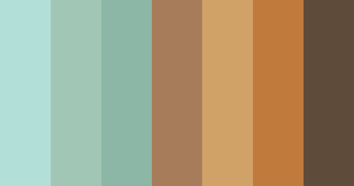 Download teal green and light brown color palette PNG image (landscape)