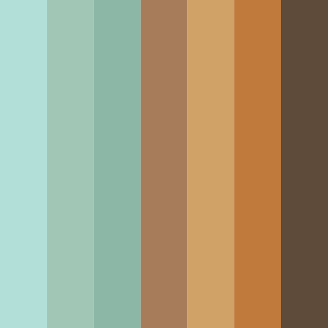 Download teal green and light brown color palette PNG image (square)
