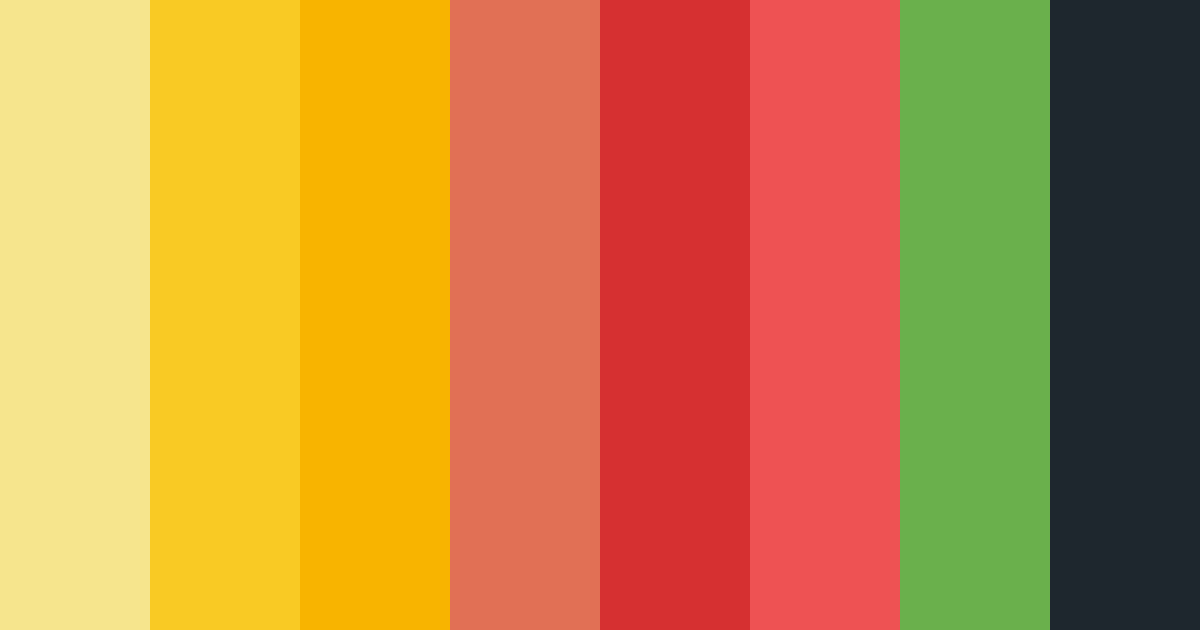 Download vibrant yellow red color palette PNG image (landscape)