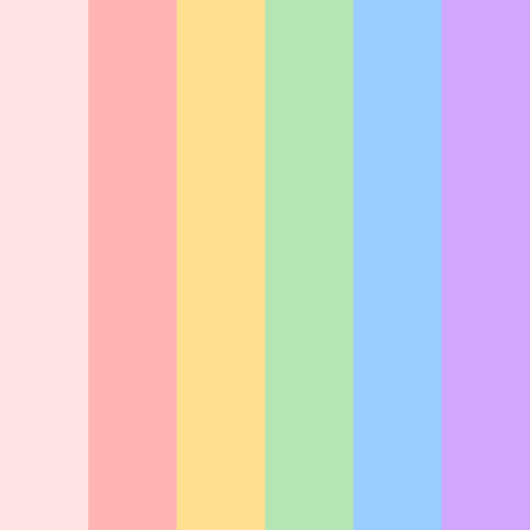 Download pastel rainbow color palette PNG image (square)
