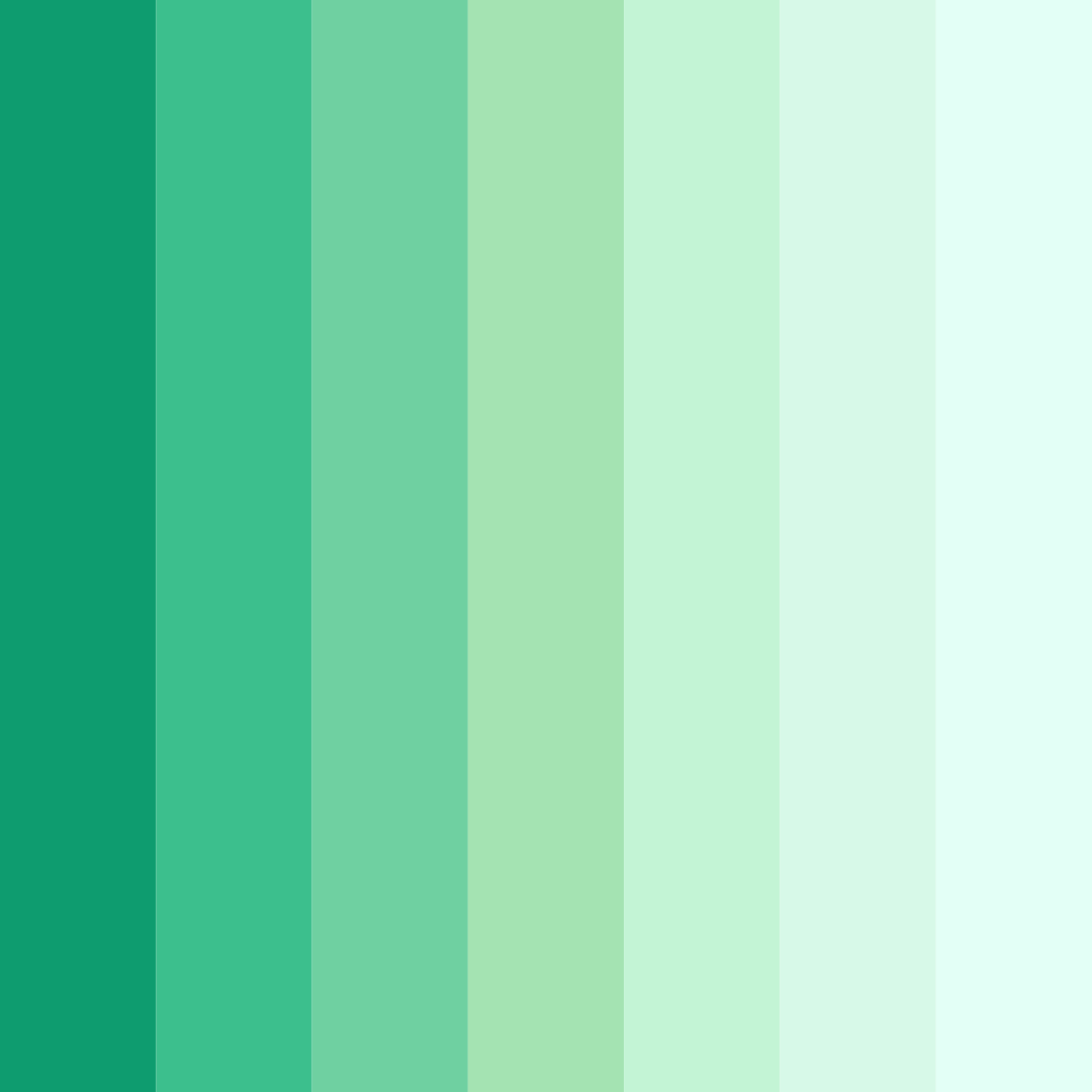 Download shades of green color palette PNG image (square)
