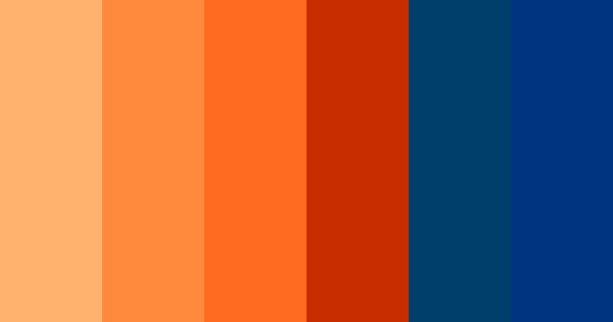 Download shades of orange and blue color palette PNG image (landscape)