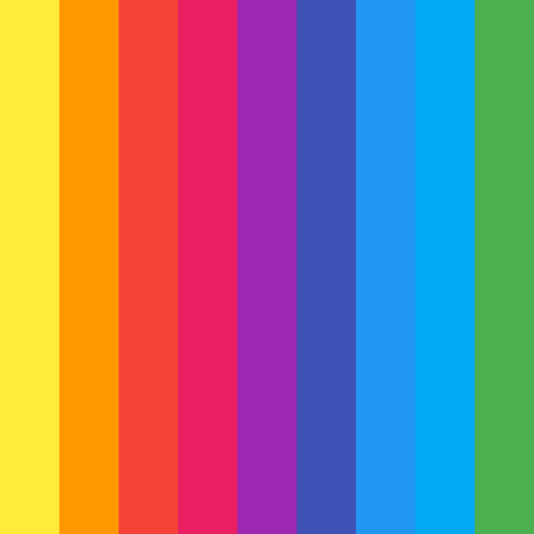 Download vibrant rainbow color palette PNG image (square)